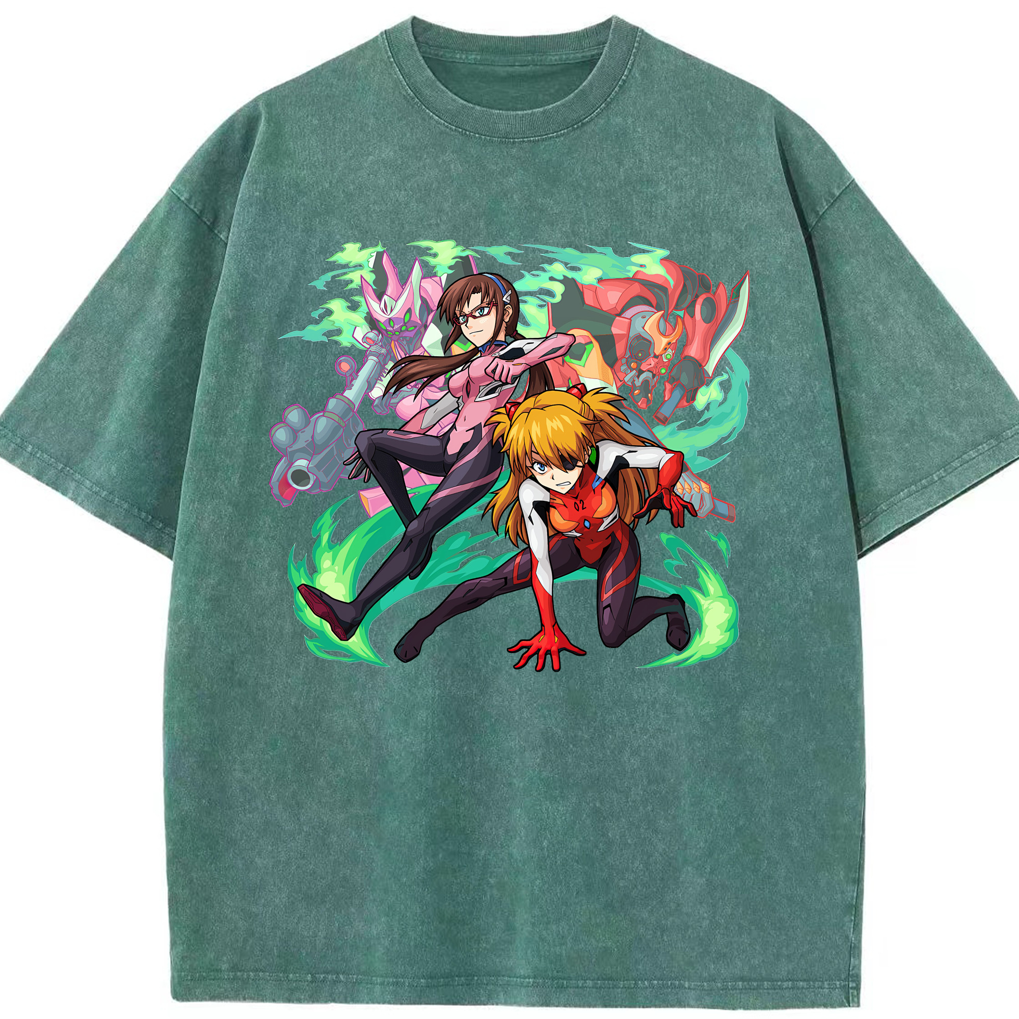 （画像用） EVA 新世紀エヴァンゲリオン 綿100% ヴィンテージ風 半袖Tシャツ（フロントプリント）